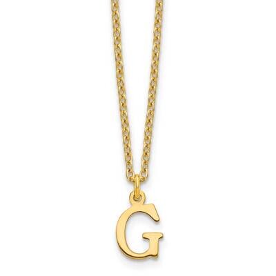 Gold-Plated Cutout Letter G Initial Necklace Sterling Silver XNA727GP/G, MPN: XNA727GP/G,