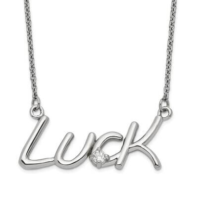 Polished CZ 2 Inch Extender Luck Necklace Stainless Steel SRN1419-19.5 by Chisel, MPN: SRN1419-19.5…