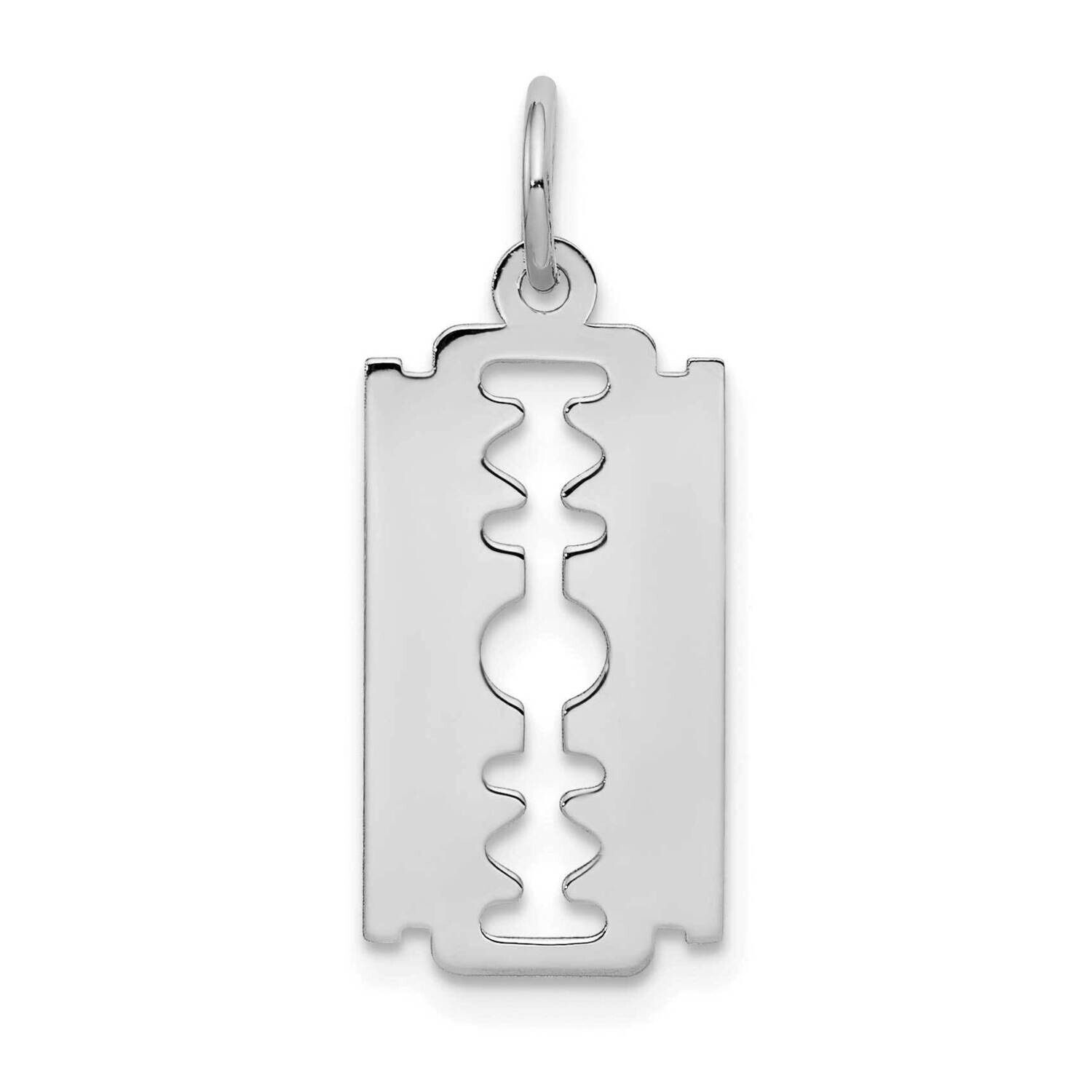 Polished Razor Blade Charm 14k White Gold XAC960W, MPN: XAC960W,