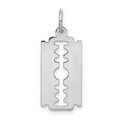 Polished Razor Blade Charm 14k White Gold XAC960W, MPN: XAC960W,