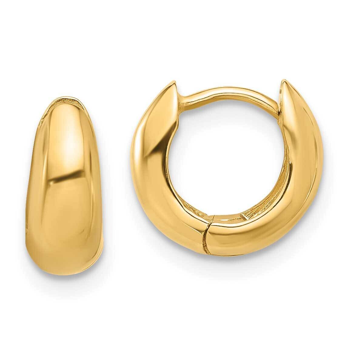 Hinged Huggie Hoop Earrings 14k Polished Gold TF2300