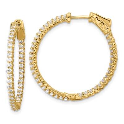 1.56Ct 78-1.7mm In Out Hoop Safety Clasp Diamond Earrings 14k Gold XE3241AA, MPN: XE3241AA,