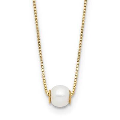 4-5mm Round White Freshwater Cultured Pearl 18 Inch Necklace 14k Gold XF821-18, MPN: XF821-18,