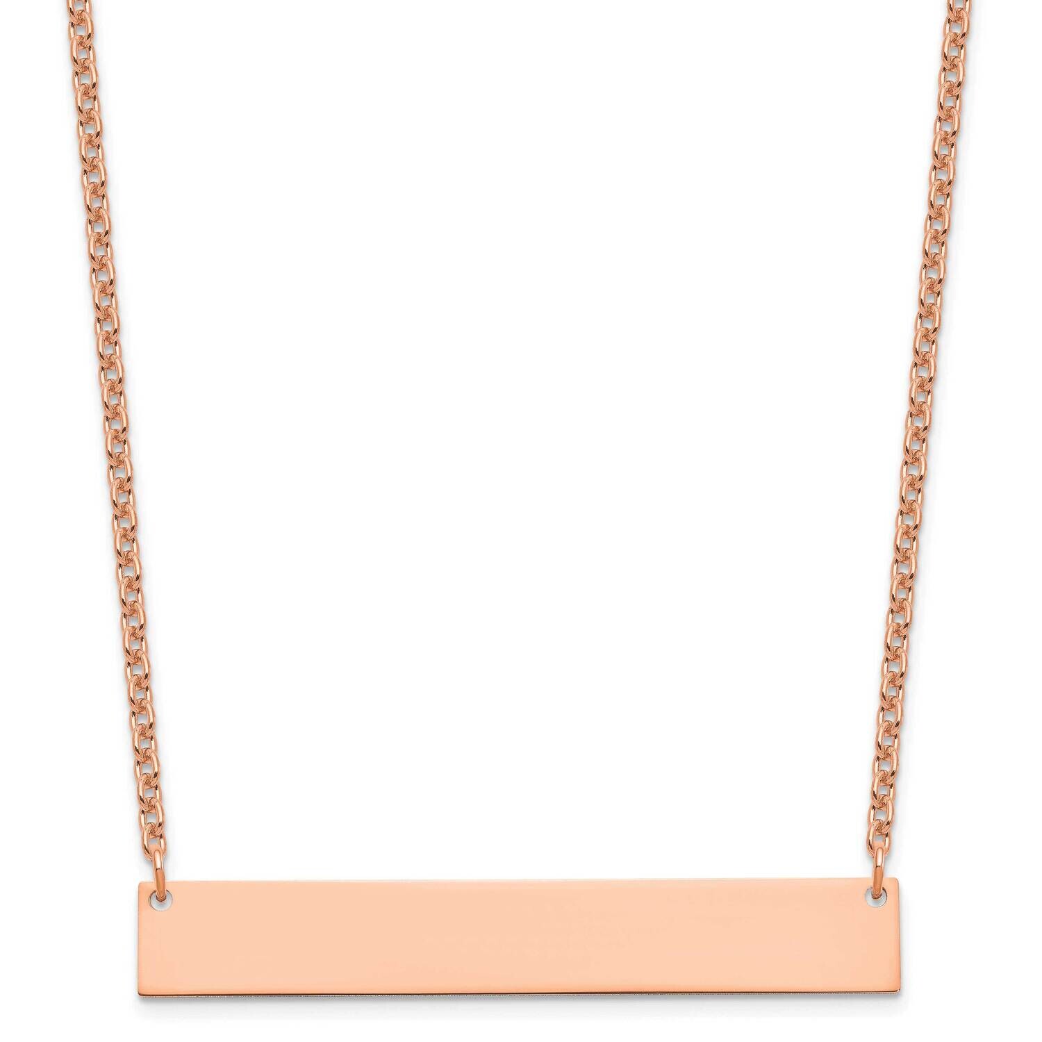 Rose-Plated Large Polished Blank Bar Necklace Sterling Silver XNA1207RP, MPN: XNA1207RP,