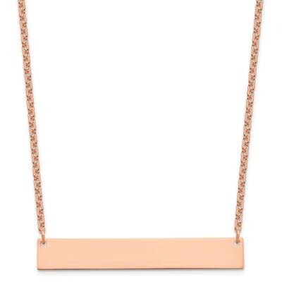 Rose-Plated Large Polished Blank Bar Necklace Sterling Silver XNA1207RP, MPN: XNA1207RP,