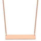 Rose-Plated Large Polished Blank Bar Necklace Sterling Silver XNA1207RP, MPN: XNA1207RP,