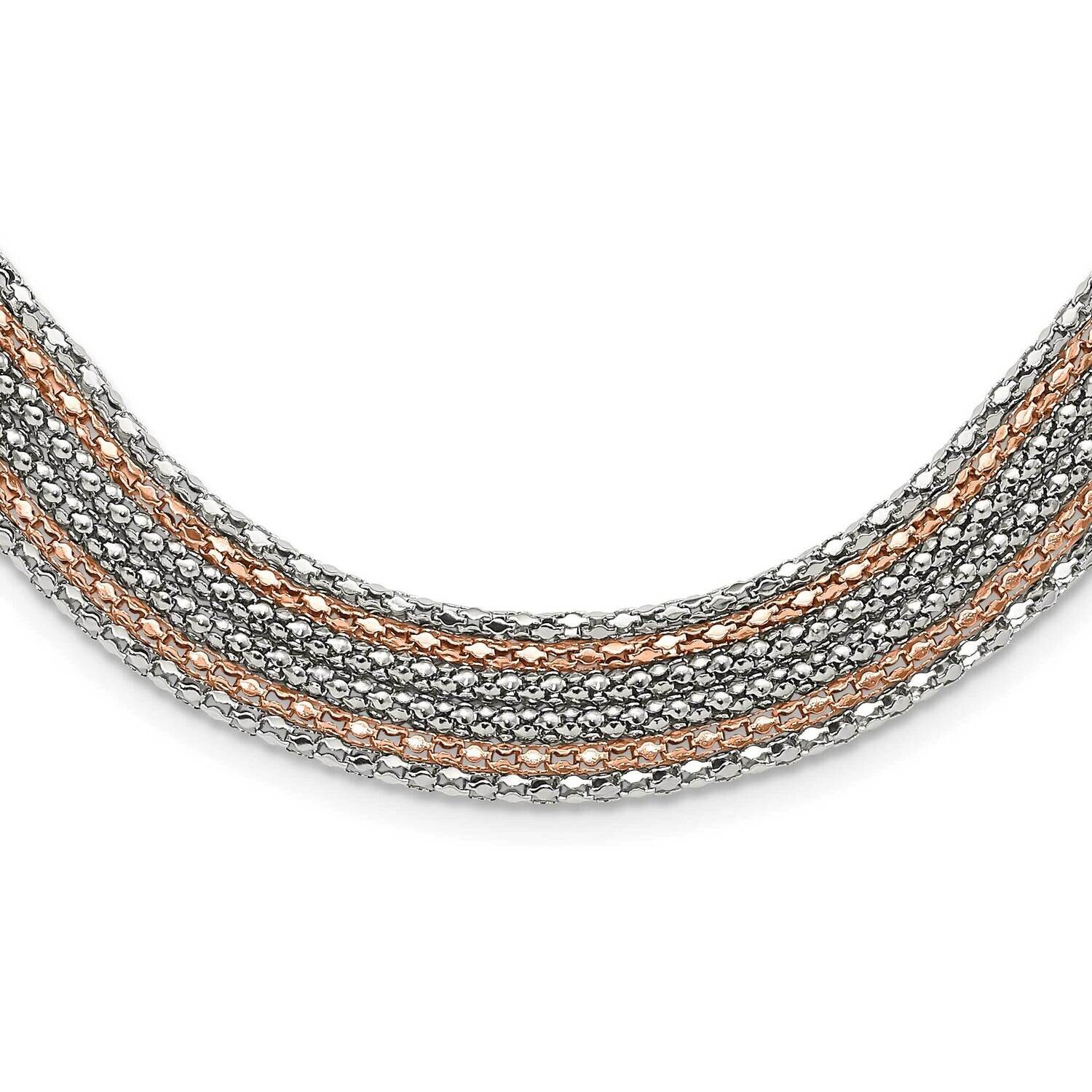 Polished Rose Ip-Plated 6 StrNecklace Stainless Steel SRN1676-18.25 by Chisel, MPN: SRN1676-18.25, …