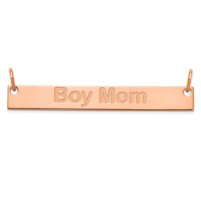 Large Polished Capitalized Arial Rounded Bar Necklace 14k Rose Gold XNA645R, MPN: XNA645R,