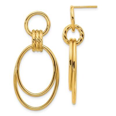 Textured Dangle Post Earrings 14k Polished Gold TF2317, MPN: TF2317,