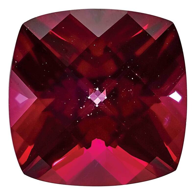 Topaz Blazing Red 5mm Cushion Checkerboard TP-0500-CUX-RB