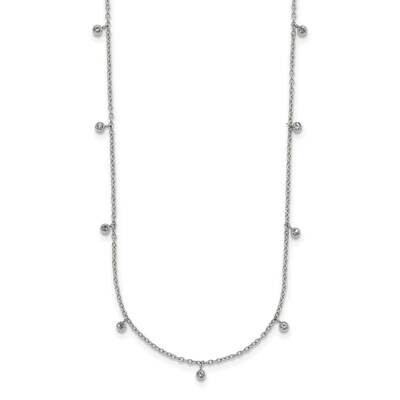 Chisel Polished Clear Crystal 17.5 Inch 2 Inch Extension Necklace Stainless Steel SRN3087-17.5 by C…