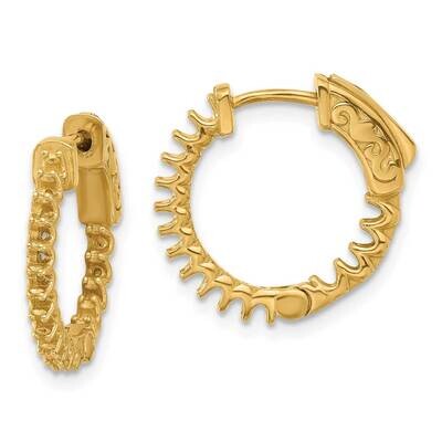.64Ct 32-1.7 In Out Hoop Safety Clasp Earring Mountings 14k Gold XE3245, MPN: XE3245,