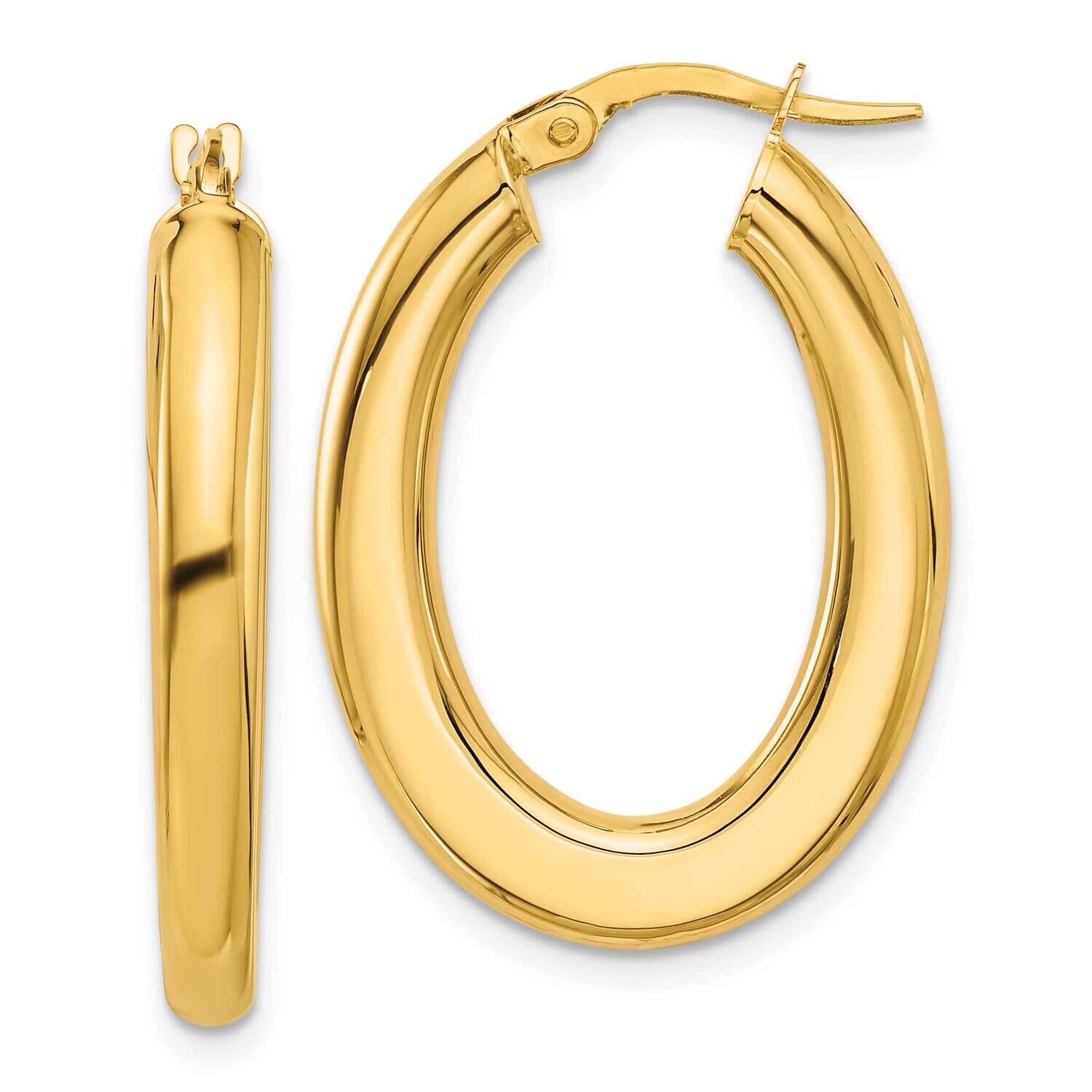 Tube Oval Hoop Earrings 14k Polished Gold TF2200, MPN: TF2200,