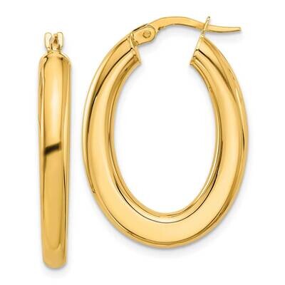 Tube Oval Hoop Earrings 14k Polished Gold TF2200, MPN: TF2200,