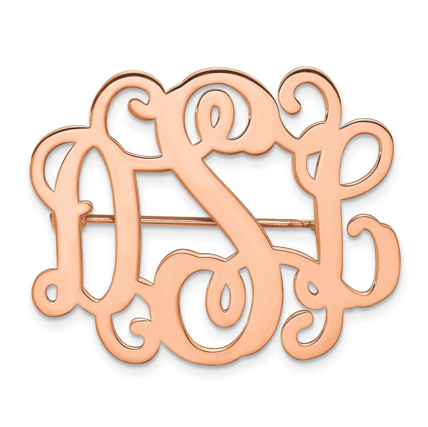 Rose-Plated Monogram Pin Sterling Silver XNA504RP, MPN: XNA504RP,