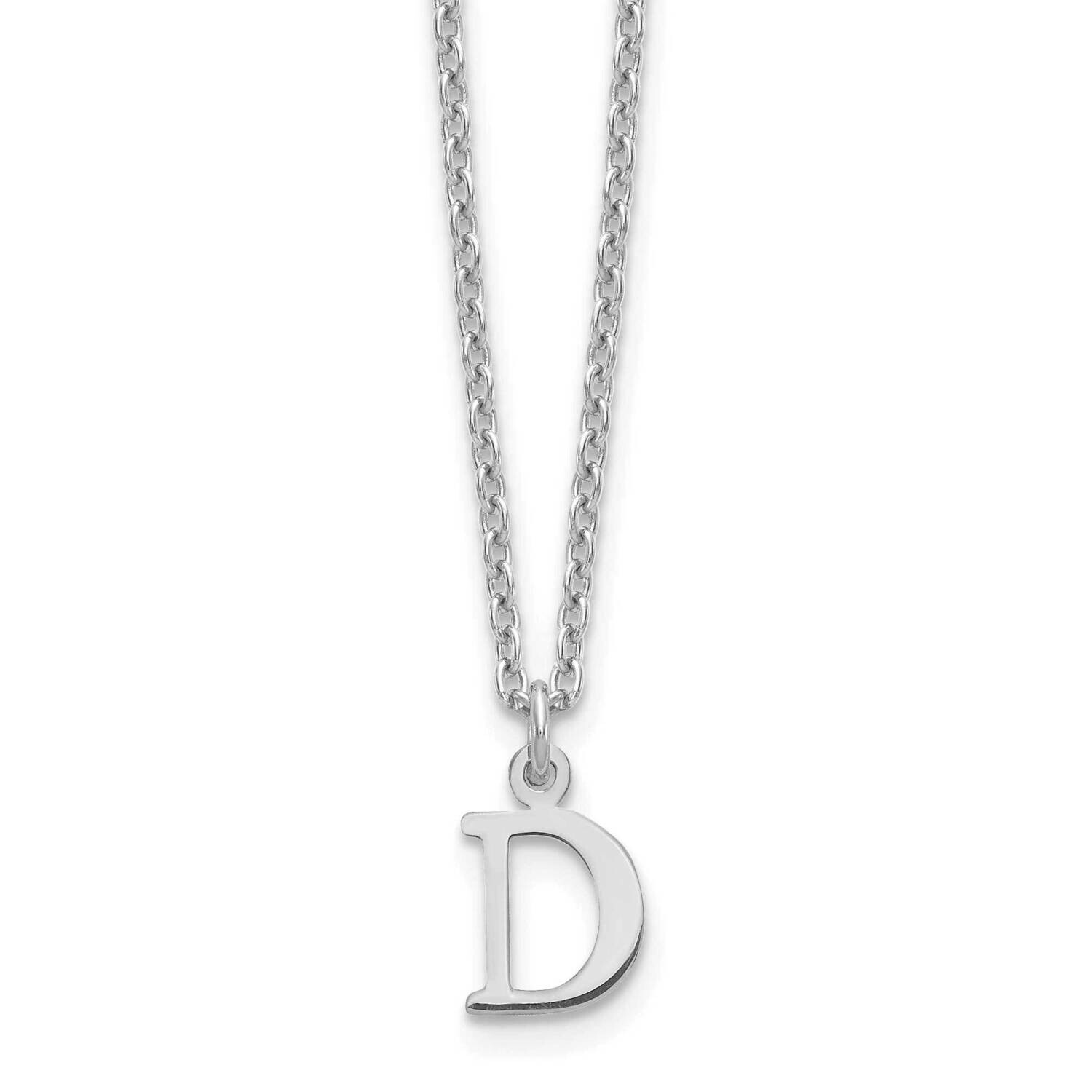 Cutout Letter D Initial Necklace Sterling Silver Rhodium-Plated XNA727SS/D