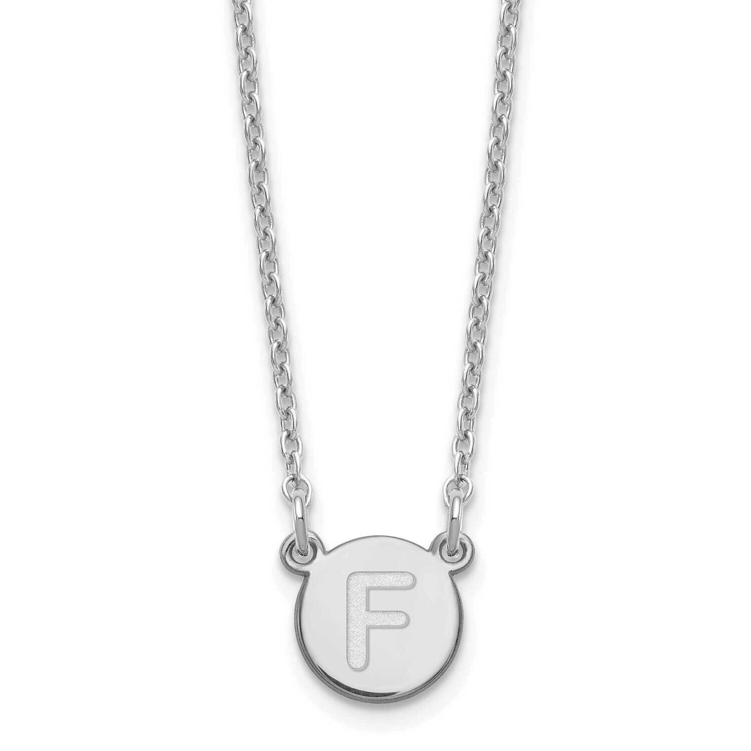 Tiny Circle Block Letter F Initial Necklace Sterling Silver Rhodium-Plated XNA722SS/F, MPN: XNA722S…