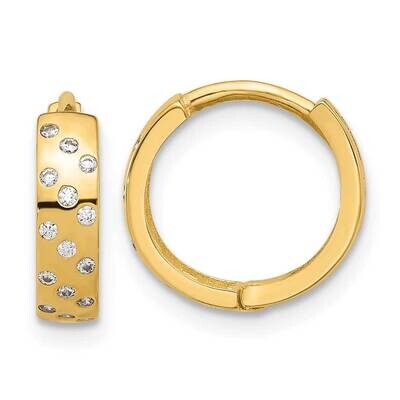 CZ Hinged Hoop Earrings 14k Polished Gold TF2289, MPN: TF2289,