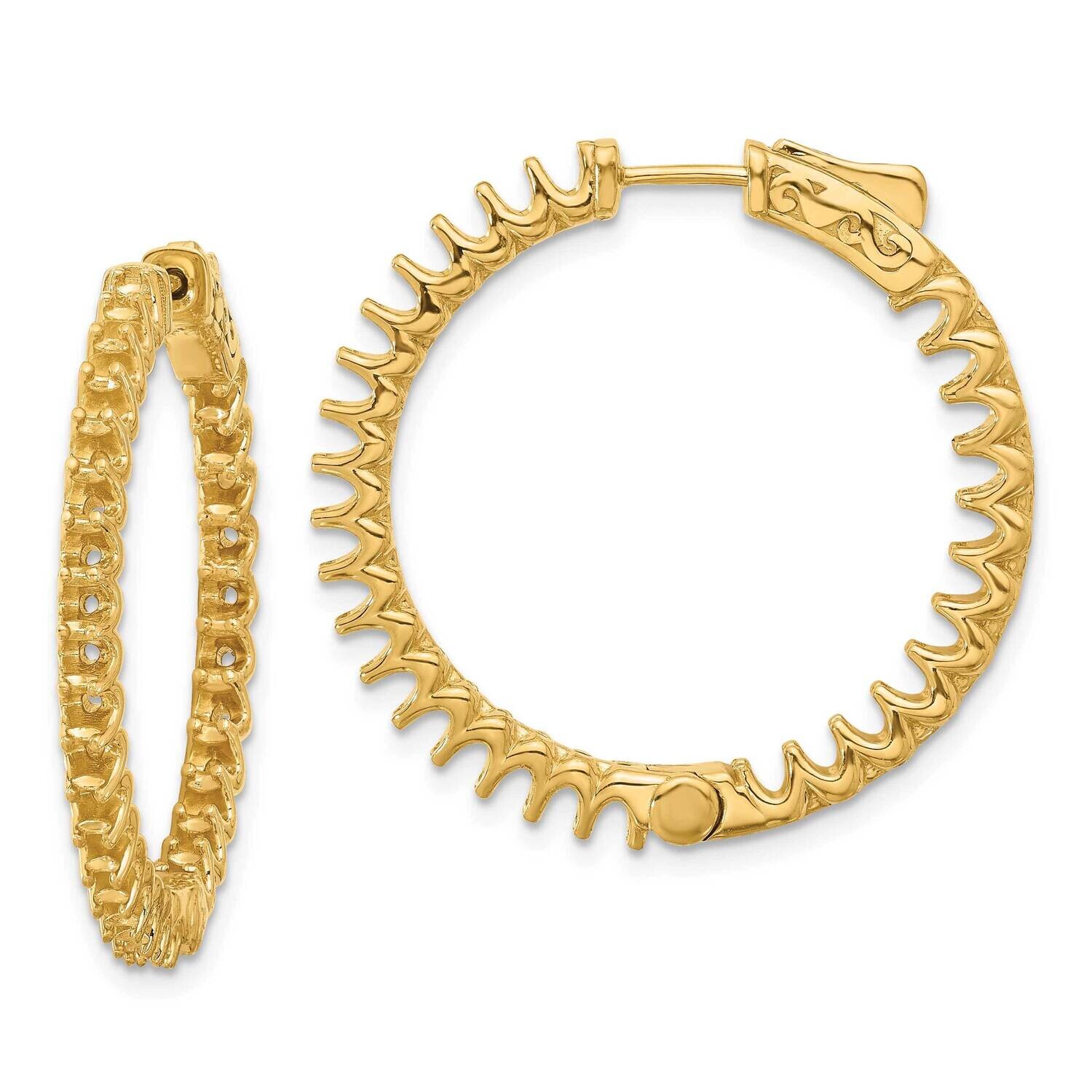 2.9Ct 58-2.3mm In Out Hoop Safety Clasp Earring Mountings 14k Gold XE3270, MPN: XE3270,