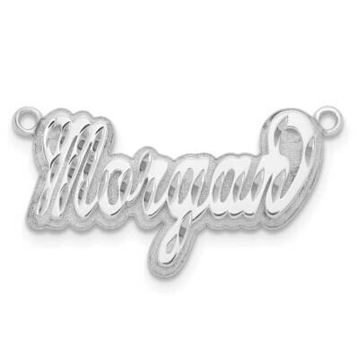 3D Diamond-Cut Name Plate Sterling Silver Rhodium-Plated XNA247SS, MPN: XNA247SS,