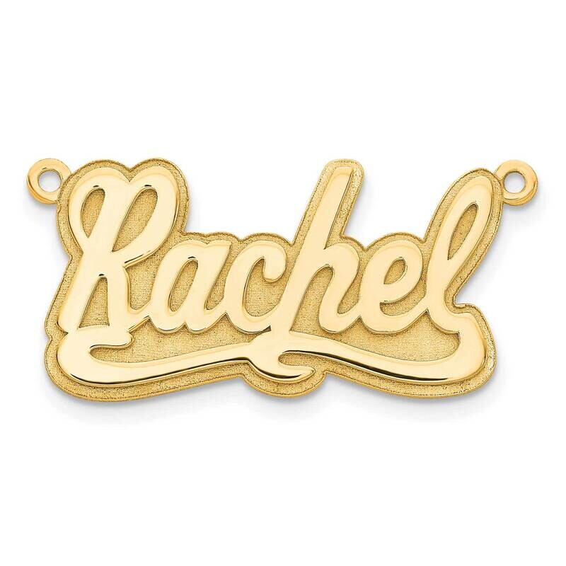 Gold-Plated 3D Polished Name Plate Sterling Silver XNA240GP