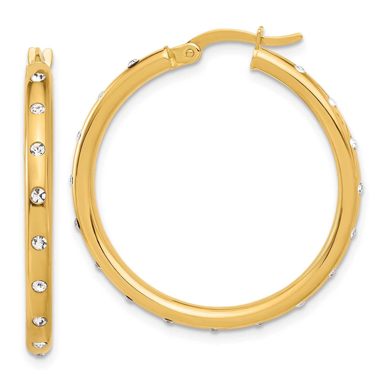 CZ Hoop Earrings 14k Polished Gold TC1056, MPN: TC1056,