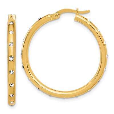 CZ Hoop Earrings 14k Polished Gold TC1056, MPN: TC1056,