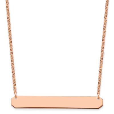 Rose-Plated Large Polished Blank Bar Necklace Sterling Silver XNA1208RP, MPN: XNA1208RP,