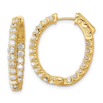 2Ct 40-2.3mm In Out Oval Hoop Safety Clasp Diamond Earrings 14k Gold XE3264AA, MPN: XE3264AA,