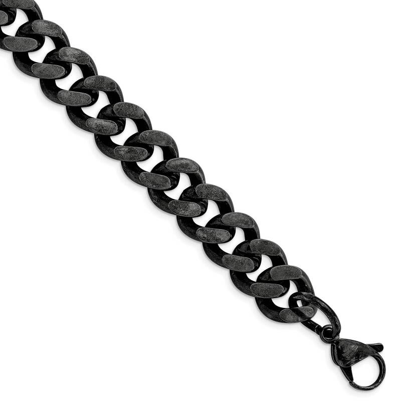 Chisel Oxidized 13.75mm 24 Inch Curb Chain Stainless Steel SRN3113-24