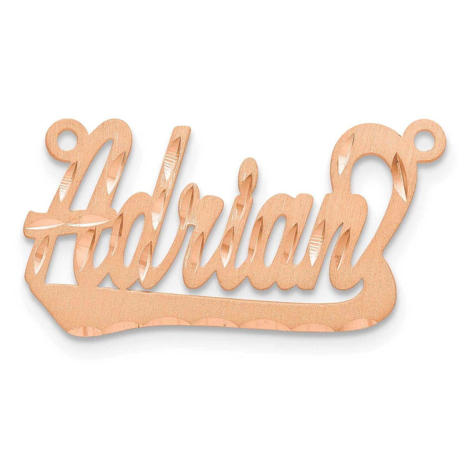 Satin Diamond-Cut Name Plate 14k Rose Gold XNA185R, MPN: XNA185R,
