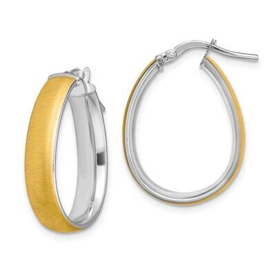 4.85X18.5mm Satin Polished Teardrop Hoop Earrings 14k Gold White Rhodium  TF1756, MPN: TF1756, 1911…
