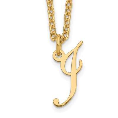 Gold-Plated Letter I Initial Necklace Sterling Silver XNA756GP/I, MPN: XNA756GP/I,