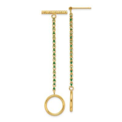 Chain Green Preciosa Crystals Diamond-Cut Post &amp; Dangle Earrings 14k Gold TF1724, MPN: TF1724, 1911…