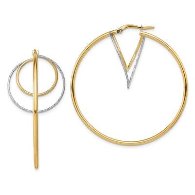 Diamond-Cut Twisted Circles Inside Hoop Earrings 14k Gold White Rhodium TF1939, MPN: TF1939, 191101…