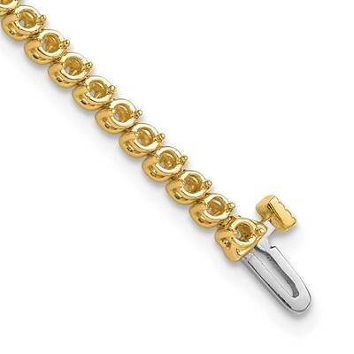 1.9mm Round 2-Prong Diamond Bracelet Mounting 7 Inch 14k Gold X10019, MPN: X10019,