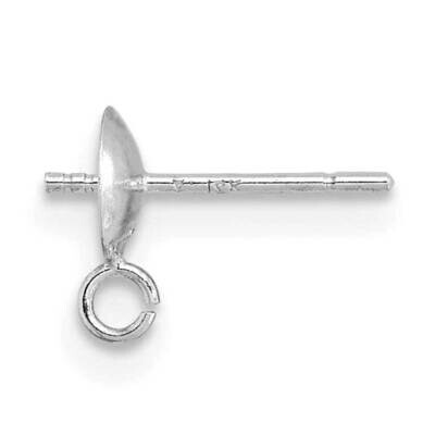 5mm Pearl Peg Cup Ring Post Earring Mounting 14k White Gold WG2669, MPN: WG2669,