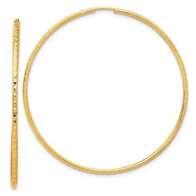 1.50mm Endless Hoop Earrings 14k Gold Diamond-Cut  TF2181, MPN: TF2181, 196904099810