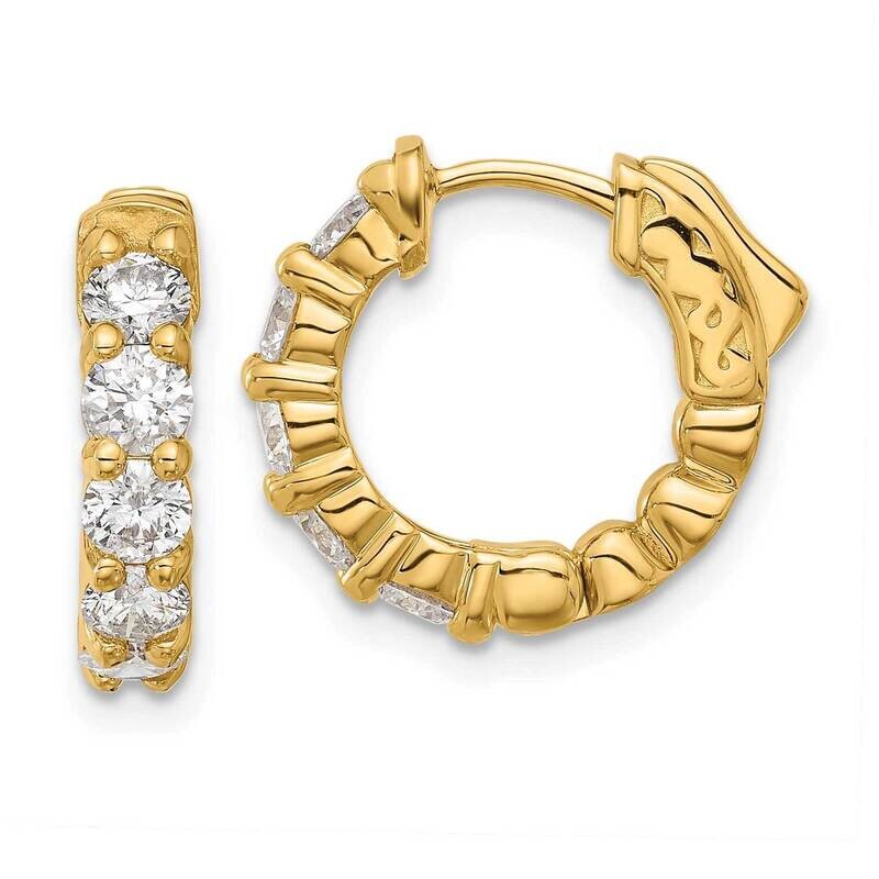 1.5Ct 10-3.5mm Round Hoop Safety Clasp Diamond Earrings 14k Gold XE3260AA, MPN: XE3260AA,