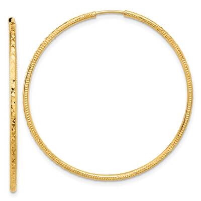 1.50mm Endless Hoop Earrings 14k Gold Diamond-Cut  TF2179, MPN: TF2179,
