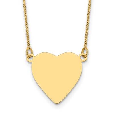 Plain .013 Gauge Heart Engravable Disc 18 Inch Necklace 14k Gold XM693/13-18, MPN: XM693/13-18,
