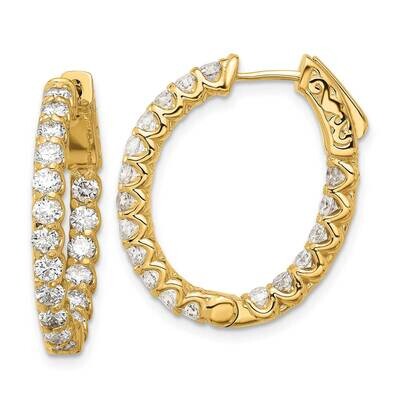 2.1Ct 36-2.5mm In Out Oval Hoop Safety Clasp Diamond Earrings 14k Gold XE3263AA, MPN: XE3263AA,