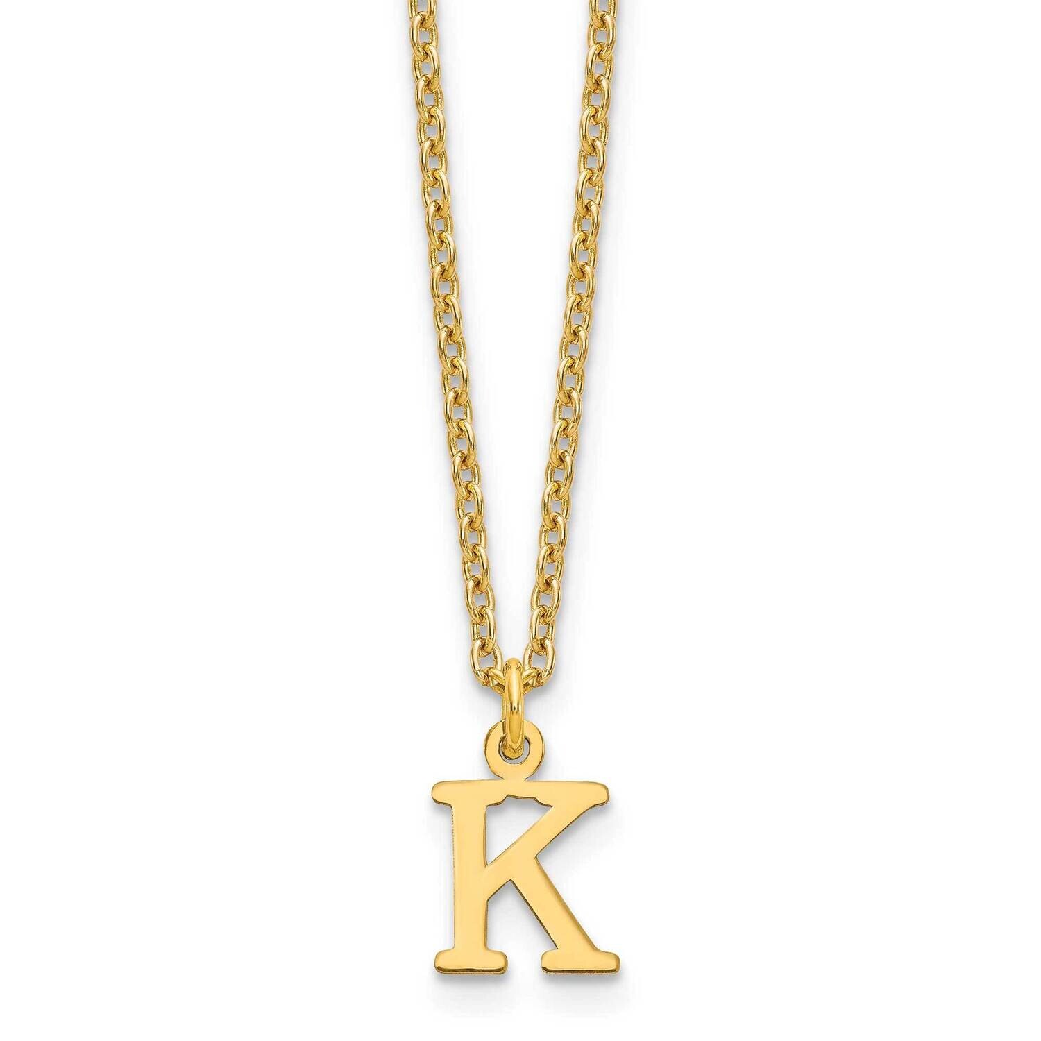 Gold-Plated Cutout Letter K Initial Necklace Sterling Silver XNA727GP/K, MPN: XNA727GP/K,