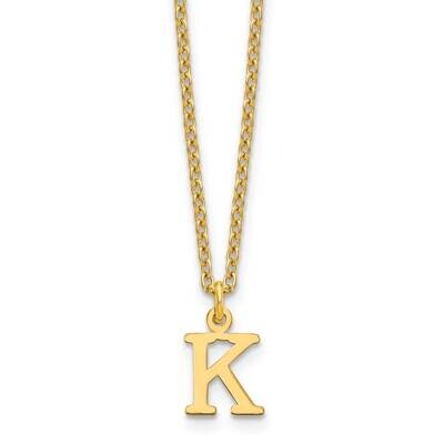 Gold-Plated Cutout Letter K Initial Necklace Sterling Silver XNA727GP/K, MPN: XNA727GP/K,