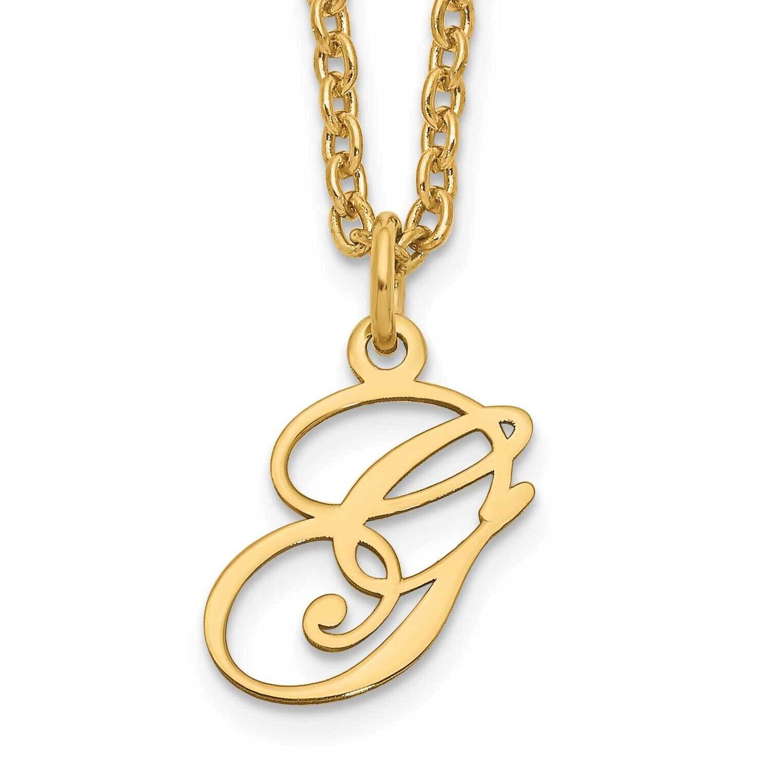 Gold-Plated Letter G Initial Necklace Sterling Silver XNA756GP/G, MPN: XNA756GP/G,