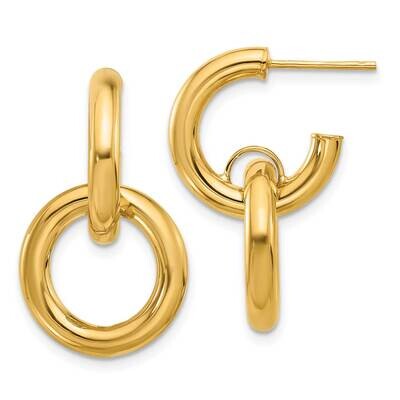 Hoop Dangle Post Earrings 14k Polished Gold TF2328, MPN: TF2328,