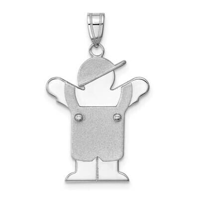 Medium Boy Engravable Charm Mounting 14k White Gold XK452, MPN: XK452,