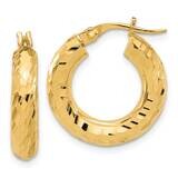 4mm Diamond-Cut Hoop Earrings 14k Polished Gold TC1058, MPN: TC1058,