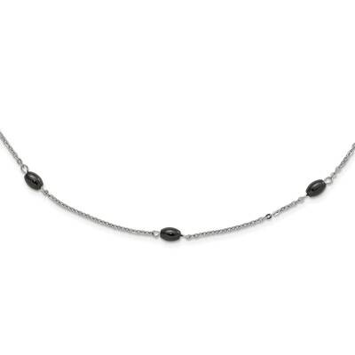 Ip Black-Plated Beads Station Necklace Stainless Steel SRN918-62 by Chisel, MPN: SRN918-62, 8867741…
