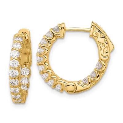 1.2Ct 24-2.3mm Round Hoop Safety Clasp Diamond Earrings 14k Gold XE3267AA, MPN: XE3267AA,